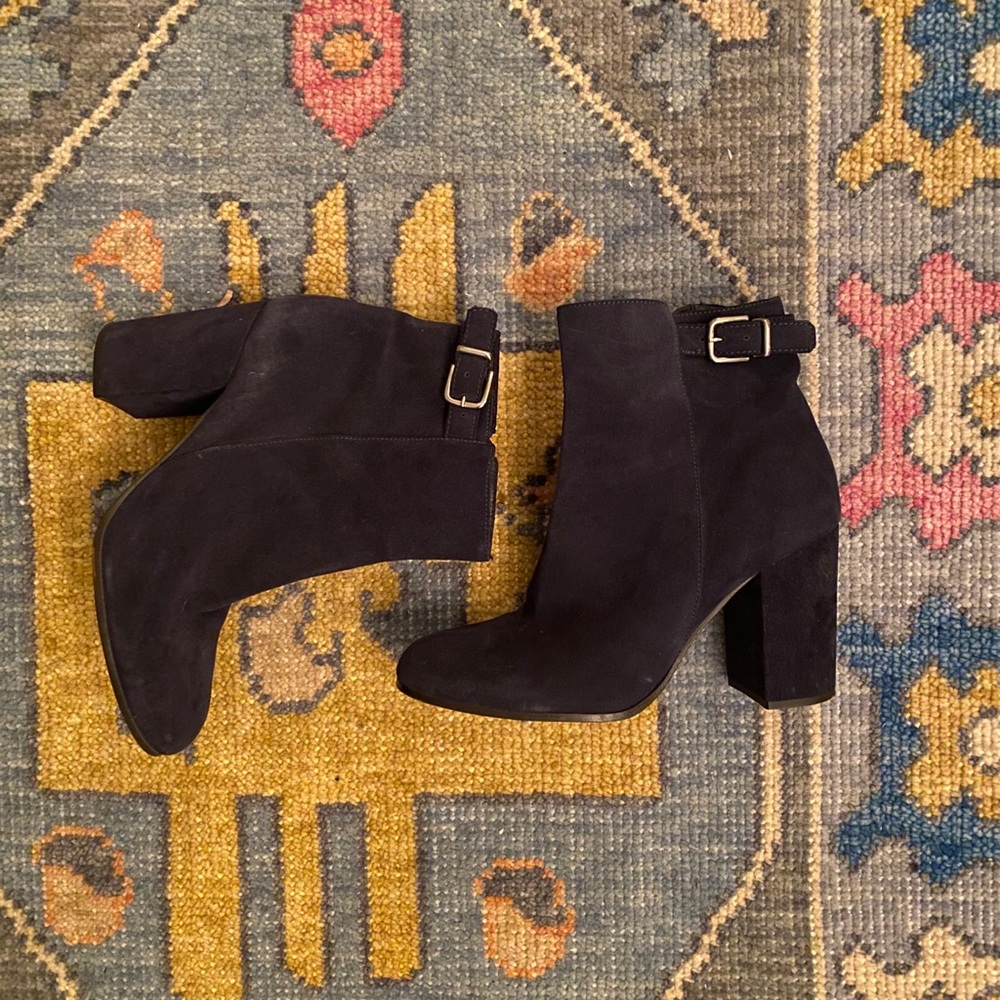 J. Crew Barrett buckled suede ankle boots